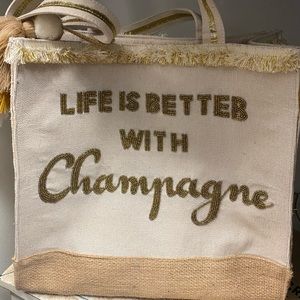 Life is better with champagne tote bag- by America & Beyond